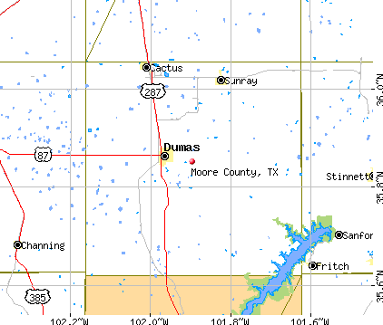 Moore County, TX map