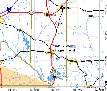 Morris County, TX map