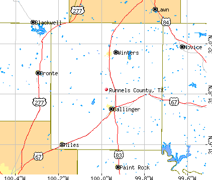 Runnels County, TX map