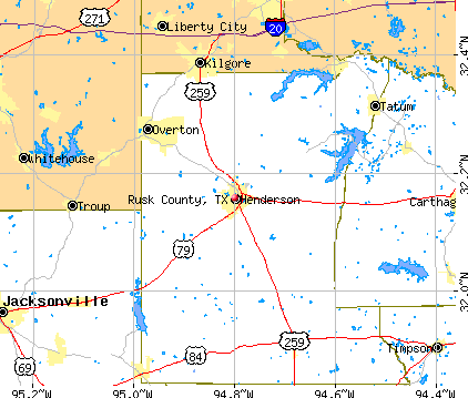 Rusk County, TX map
