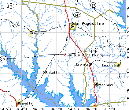 San Augustine County, TX map
