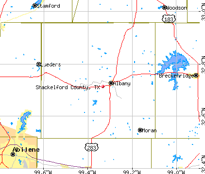 Shackelford County, TX map