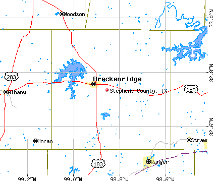 Stephens County, TX map