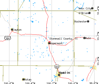 Stonewall County, TX map