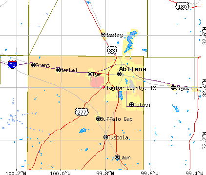 Taylor County, TX map
