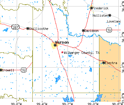 Wilbarger County, TX map