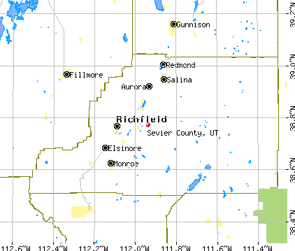 Sevier County, UT map