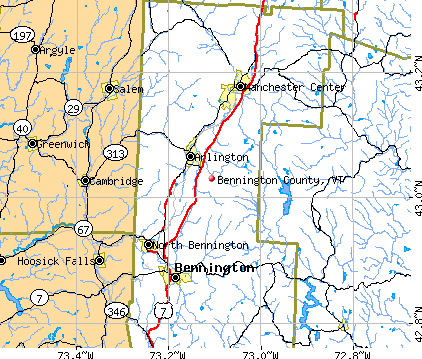 Bennington County, VT map