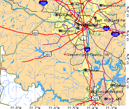 Chesterfield County, VA map