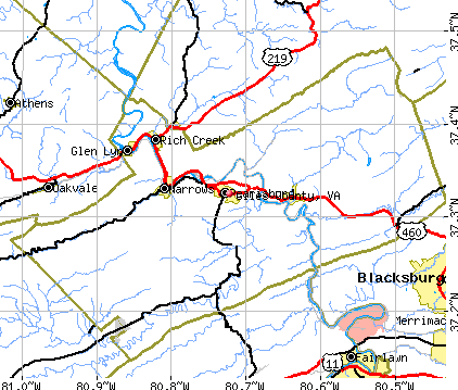 Giles County, VA map