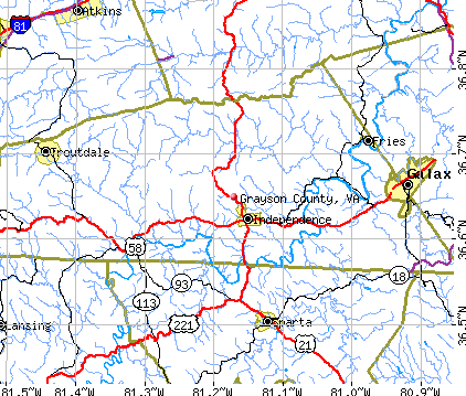 Grayson County, VA map