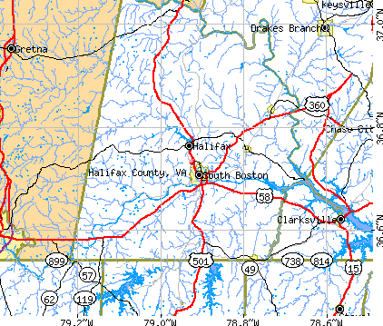 Halifax County, VA map