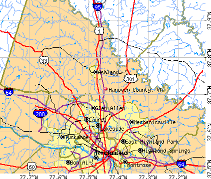 Hanover County, VA map