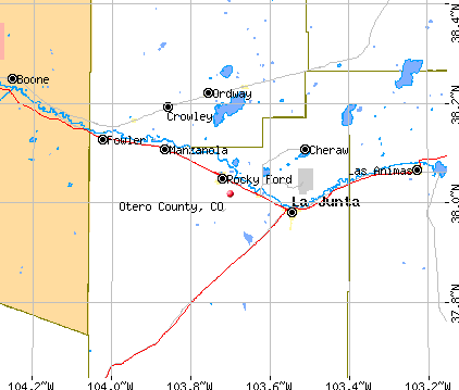 Otero County, CO map