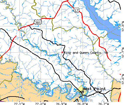 King and Queen County, VA map