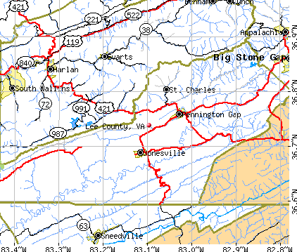 Lee County, VA map