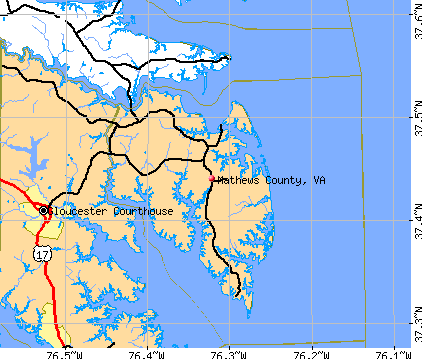 Mathews County, VA map