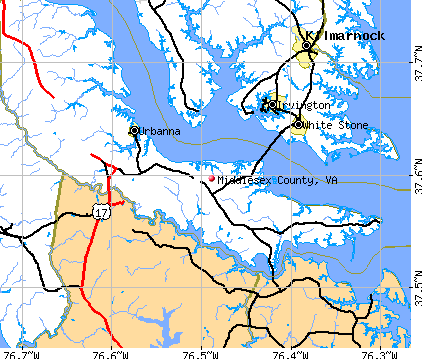Middlesex County, VA map
