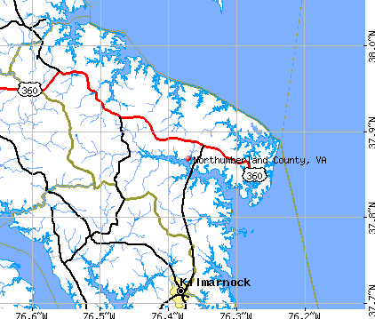 Northumberland County, VA map