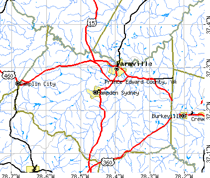 Prince Edward County, VA map