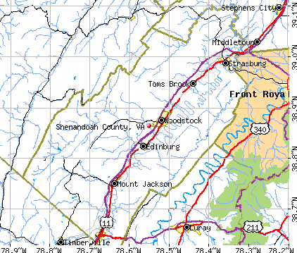 Shenandoah County, VA map
