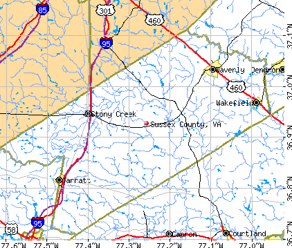 Sussex County, VA map