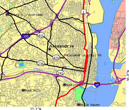 Alexandria city, VA map