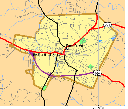 Bedford city, VA map