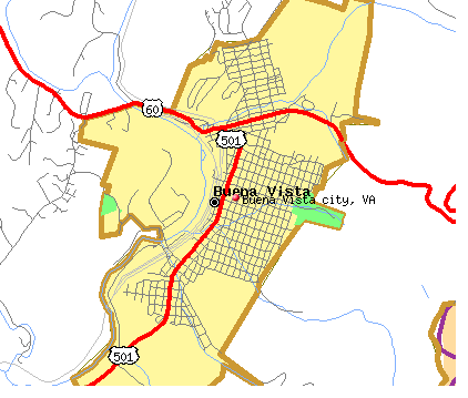 Buena Vista city, VA map
