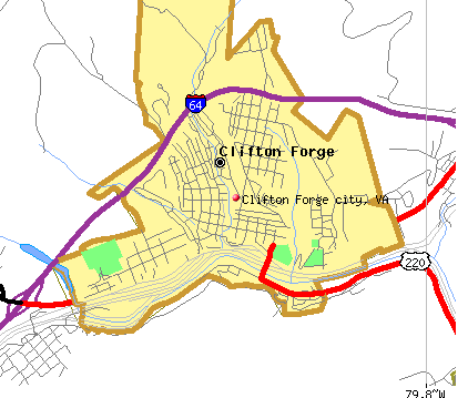 Clifton Forge city, VA map