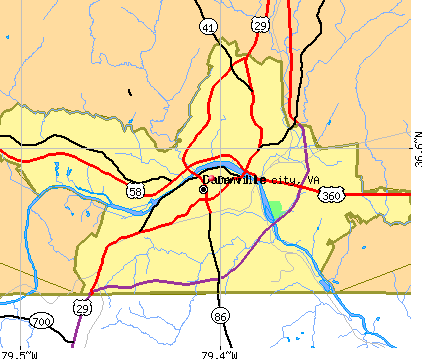 Danville city, VA map