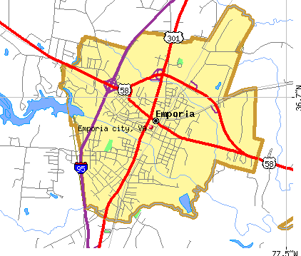 Emporia city, VA map