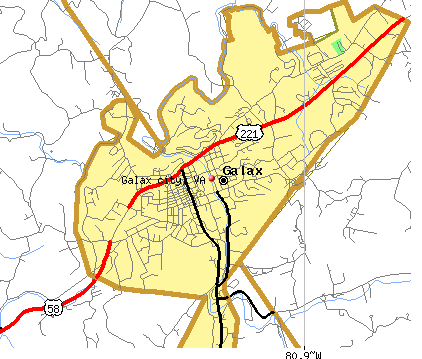Galax city, VA map