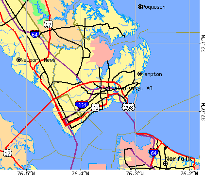 Hampton city, VA map