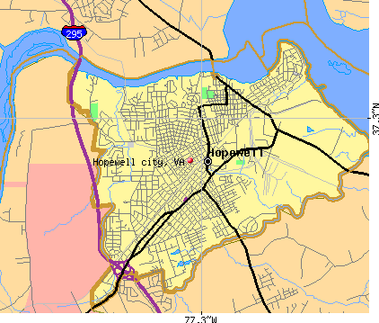 Hopewell city, VA map