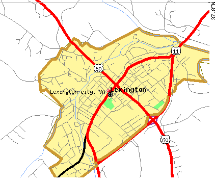 Lexington city, VA map