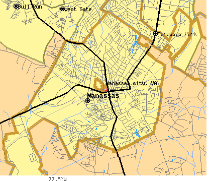 Manassas city, VA map