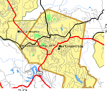 Martinsville city, VA map