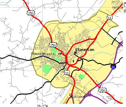Staunton city, VA map