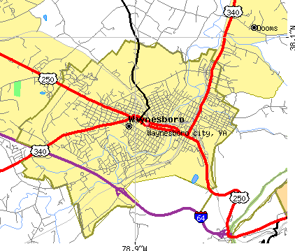 Waynesboro city, VA map