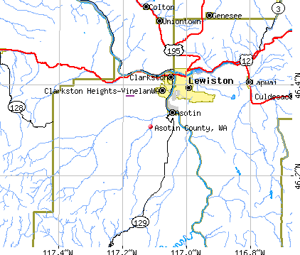 Asotin County, WA map