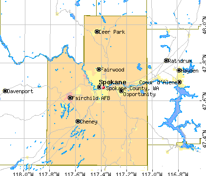 Spokane County, WA map
