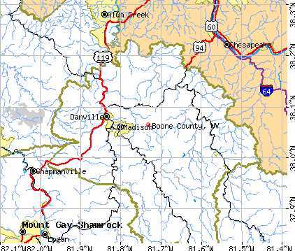 Boone County, WV map