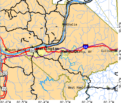 Cabell County, WV map