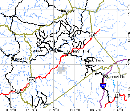 Gilmer County, WV map