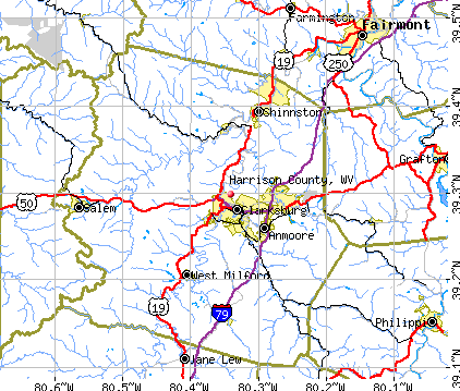 Harrison County, WV map