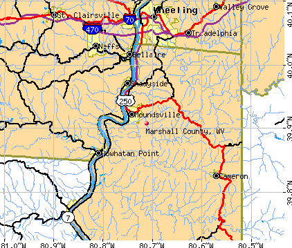 Marshall County, WV map