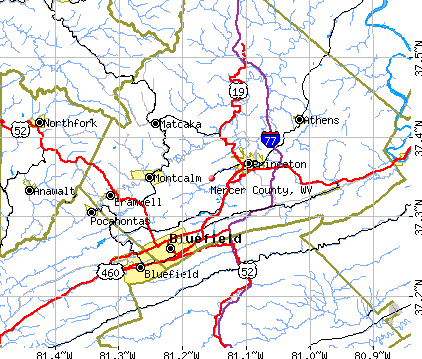 Mercer County, WV map