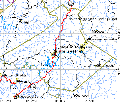 Nicholas County, WV map