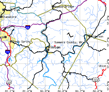 Summers County, WV map